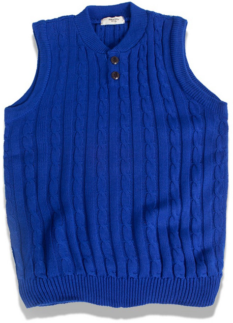 일루소 꽈배기 헨리넥 니트 조끼