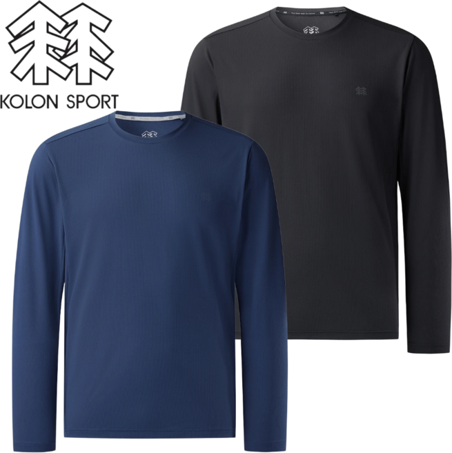 [매장발송]코오롱스포츠 남성 긴팔티 기능성 라운드 하이킹 트레킹 아웃도어 티셔츠