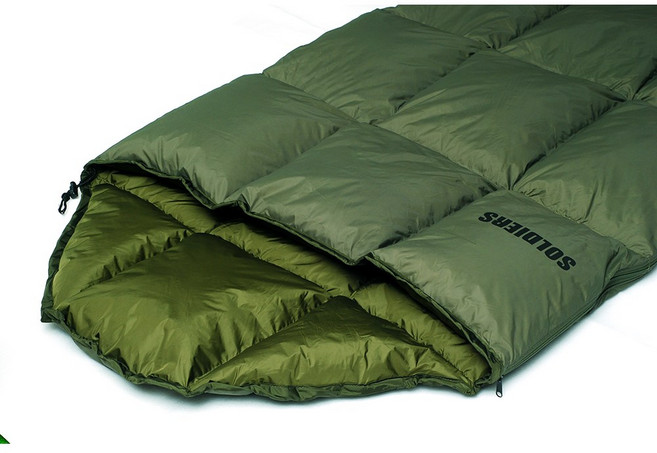 (국내생산) 구스 사각 침낭 동계 겨울 백패킹 (1300g) 디지털국방색, 카키 (단색) 사각침낭, 1개