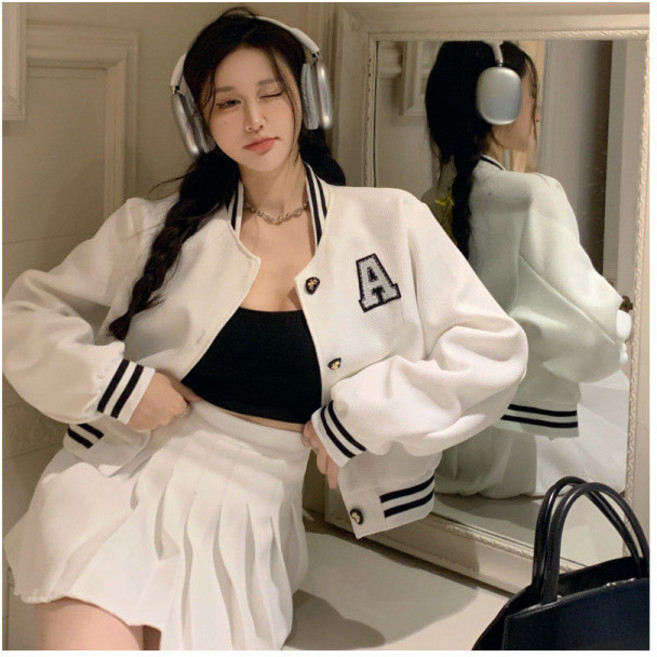 春秋韓版薄外套女 短外套 棒球服女
