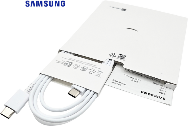 삼성정품 초고속충전 케이블 C to C 타입 최대 60W PD 충전지원 데이터 통신 케이블 2개입 1.0미터 갤럭시 스마트폰 제품보증서, 1개, 화이트, 1m