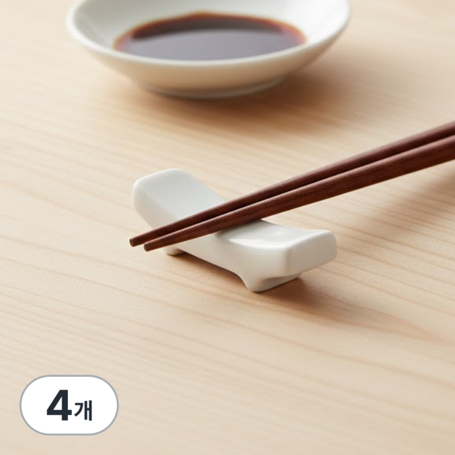 홈플로우 도자기 위생 수저받침, 4개, 화이트