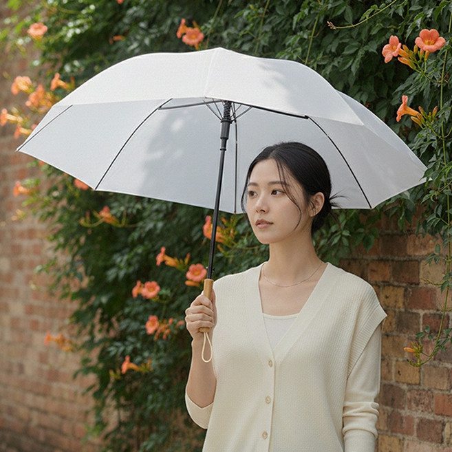 루타미 컴팩트 우드 3단 우산