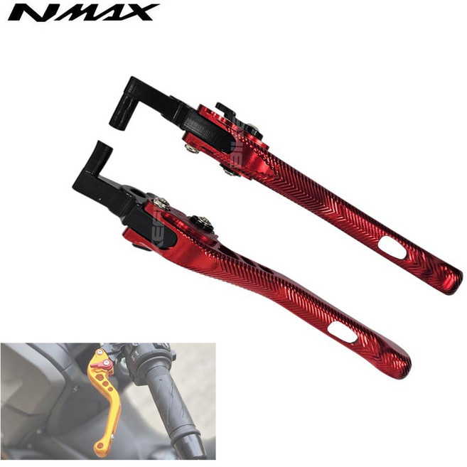 오토바이 NMAX 125 155 브레이크 6단 조절식 레버 클러치 레바, RED(레드), 1세트