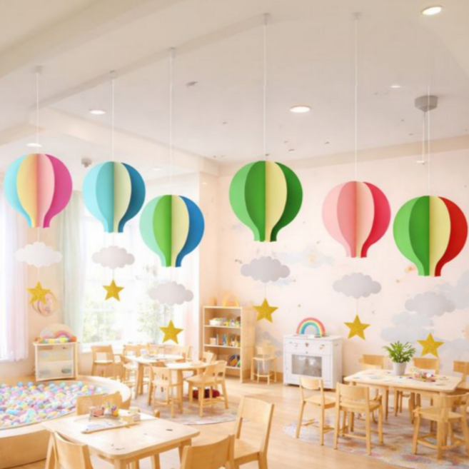 열기구 천장 모빌 완제품 세트, 혼합