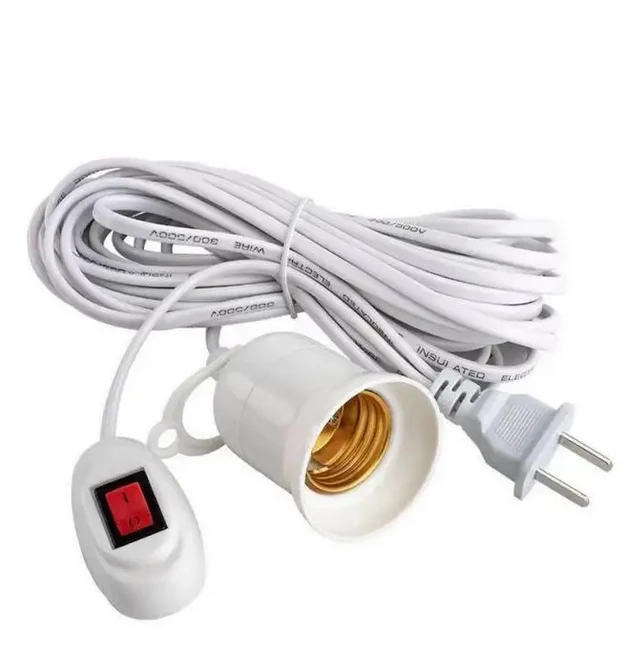 3/5/8/10m 전원 코드 케이블 펜던트 용 스위치 와이어가있는 E27 램프베이스 홀더 Led 소켓 어댑터 홈 액, 04 5m