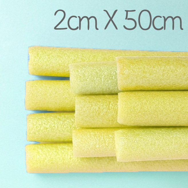 뮤즈 백업 스티로폼막대 2cmx50cm 10컬러 / 빽업 가래떡스펀지 스펀지막대, 1세트, 노랑10개