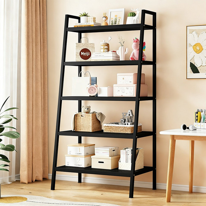 SeekFun 다용도 수납 선반 공간 활용 간신 트롤리 창고 정리 선반 튼튼한 렌지대 주방 선반 다층 진열대 정리대 블랙 화이트 4단 5단