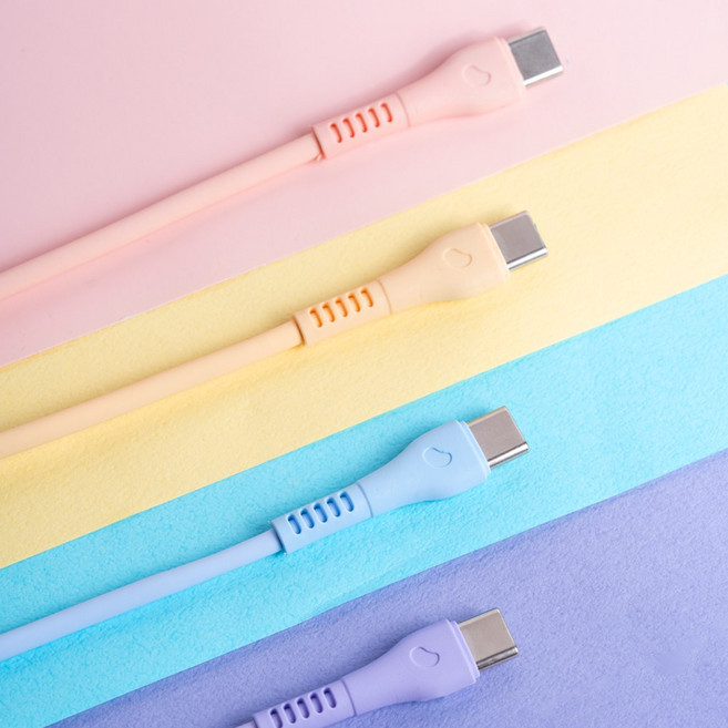 레드빈 실리콘 60W C to C 타입 PD 고속충전 케이블 0.2m, 캔디바소다, AtoC 50cm, 1개