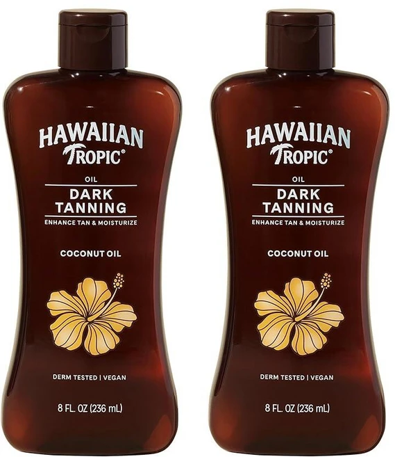 Hawaiian Tropic 다크 태닝 선케어 모이스춰 라이징 오일 236ml 2팩, 236.6ml, 2개 - 쿠팡