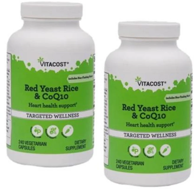 비타코스트 홍국쌀 코큐텐 캡슐 Vitacost Red Yeast Rice CoQ10, 2개, 240정 - 쿠팡