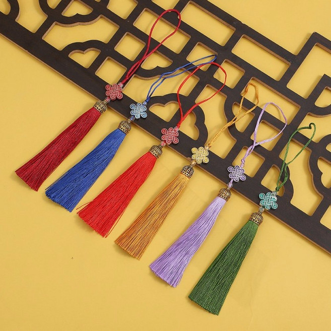 전통감성 태슬 노리개 걸이형 차량장식 복주머니 핸드폰고리, 1개, 빨강