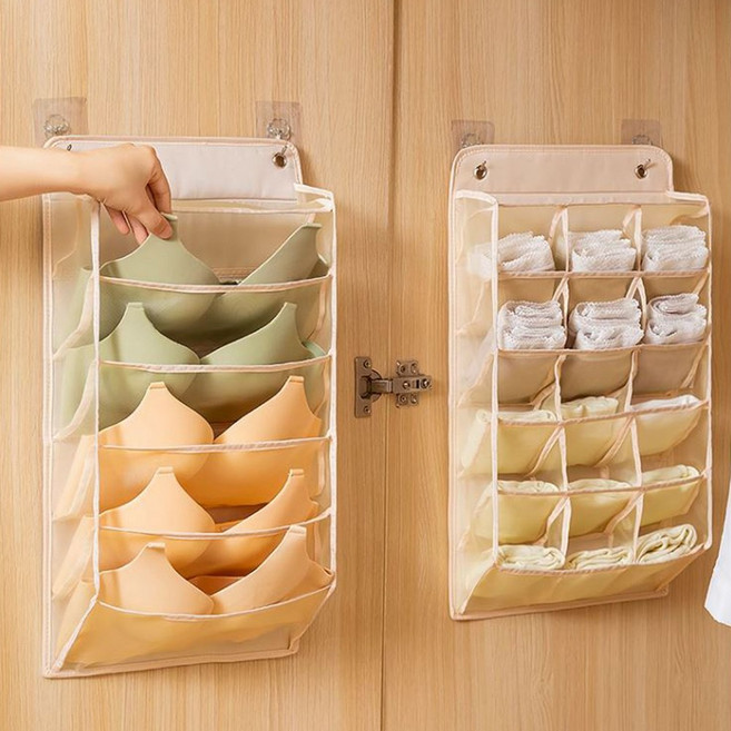 나른 벽걸이형 메쉬 속옷정리함 후크포함, 1개
