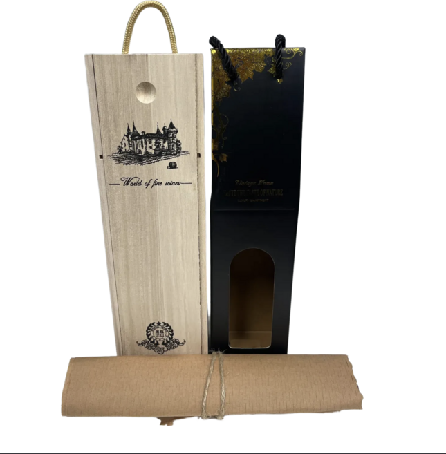 엠플라 원목와인케이스 원목와인상자 와인선물상자 와인포장케이스, 1개, 원목