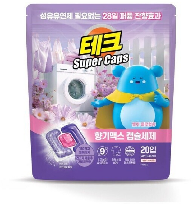 테크 수퍼캡스 향기맥스 캡슐세제 플로럴 세제 청소용품