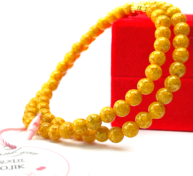 오지끄 O.JIK 복 삼재 웅황주사 행운 부적 불교용품 염주 목걸이