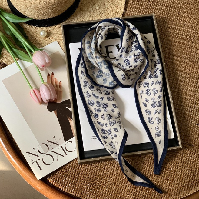 모델엄마 프렌치무드 고급 아사면 마름모 뾰족스카프 (2colors)