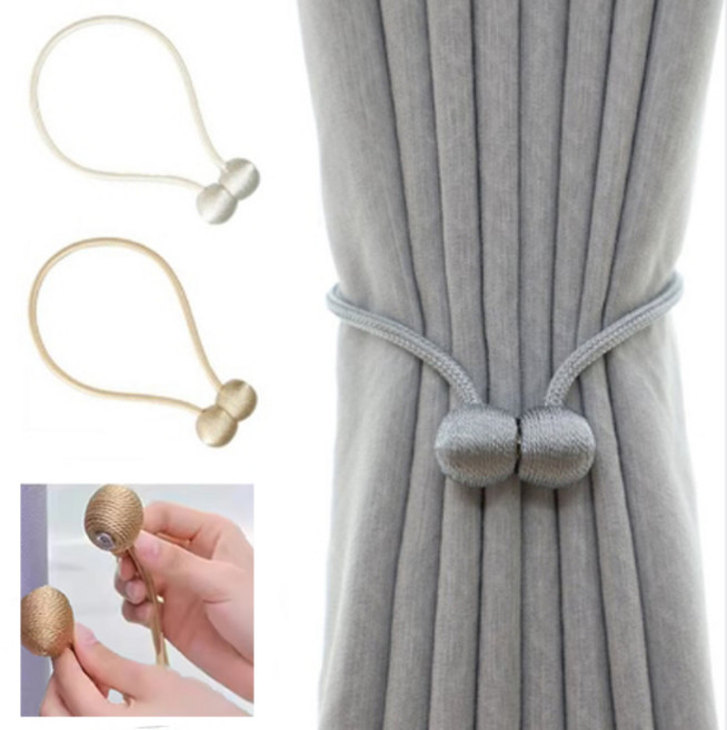 마그네틱 커튼끈 자석 커튼끈 타이백 색상선택 4P, 4개, 그레이
