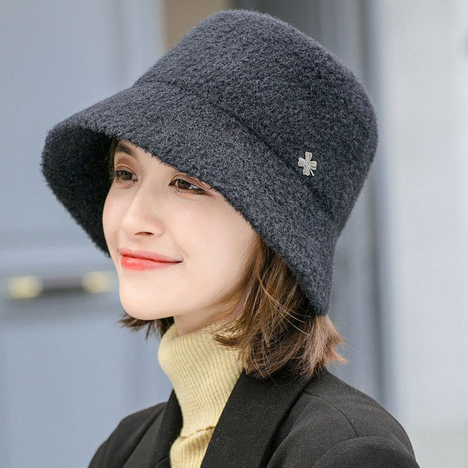 에쉬울프 여성 겨울모자 여자 벙거지 버킷햇 털모자 뽀글이 양털 중년 모자