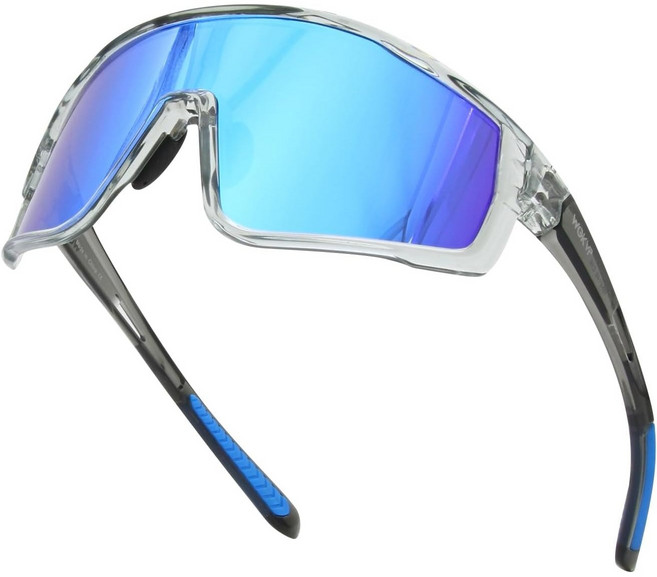 남녀공용 편광 광변색 스포츠선글라스 UV400 전자외선 차단 운전낚시사이클링등산 전용, 1박스, 블루 크리스탈