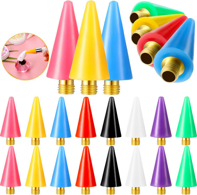 Blulu 왁스 헤드 팁 라인스톤 피커 도구 라인스톤 교체 Blulu 16 Pcs Wax Head Tips Rhinestone Picker Tool Rhinestones Repl, Replacement Wax Head Accessor, 1개