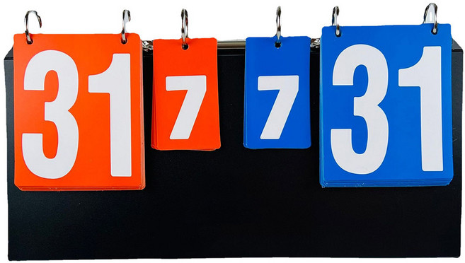 SMN 양면 점수판 스포츠 스코어보드, 혼합색상, 1개