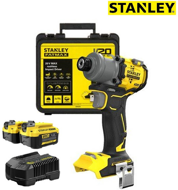 STANLEY SBI830M2K 20V 충전 임팩트드릴 전동 드라이버 4.0Ah + 배터리 2p 세트, 1세트