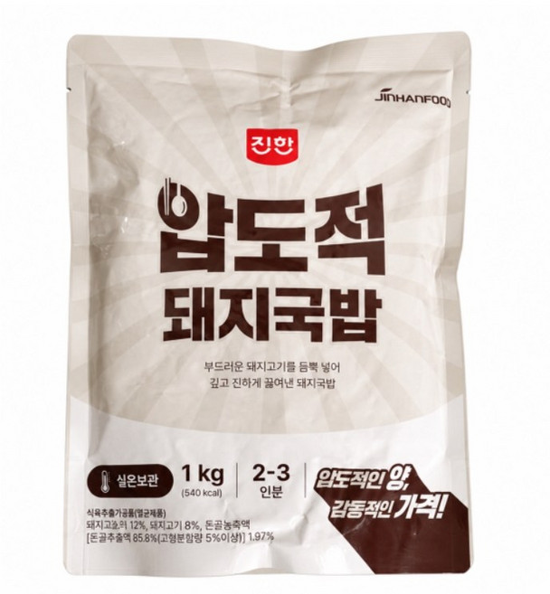 바른 압도적 돼지국밥, 6개, 1kg