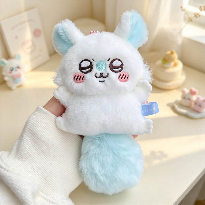 6위 - 작귀들 모몽가 인형 키링 꼬리 달린 봉제인형 키링 가방고리 XQ, 1개, white, 10cm