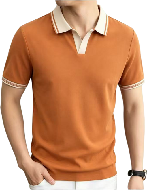 J nd O남성 여름 오픈카라 깔끔한 반팔 티셔츠