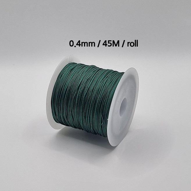 [비즈엔케이] 0.4mm 나일론 매듭실 45M (롤) 판매단위 팔찌 만들기 재료, 1개, 다크그린