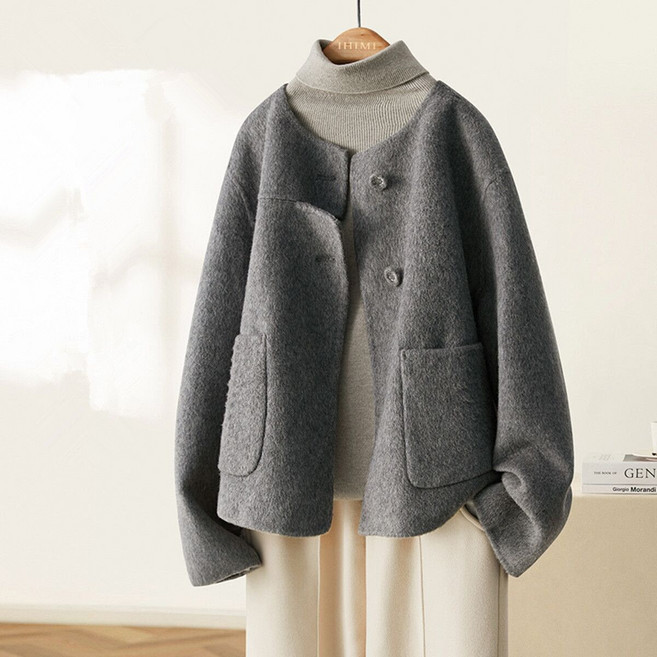 휠렉스 여성 겨울 노카라 하프 자켓 코트 데일리 오피스룩 JT274