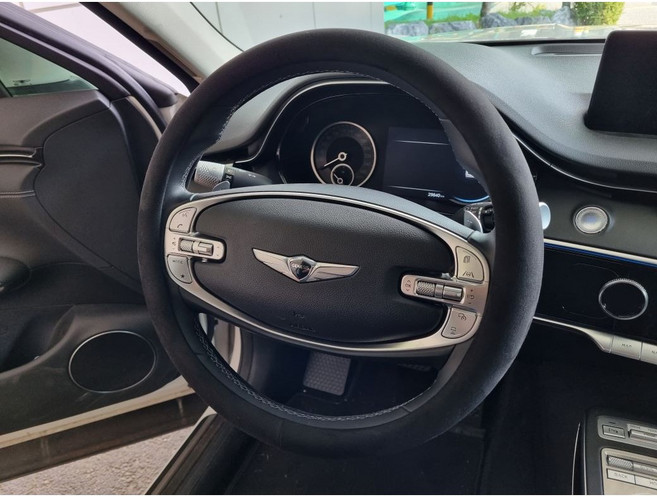 스웨이드 겨울핸들커버, 원형-블랙