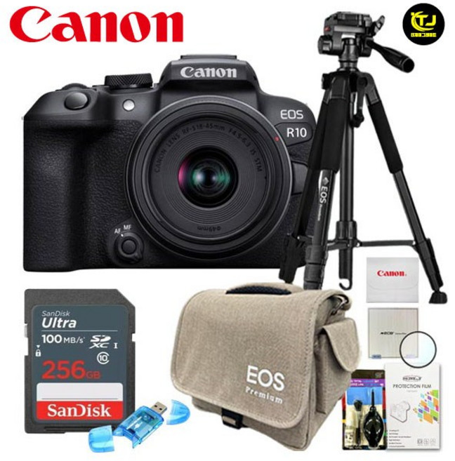 캐논 정품 EOS R10 18-45mm kit / EOS 삼각대 패키지 8종세트 / 256GB / TJ