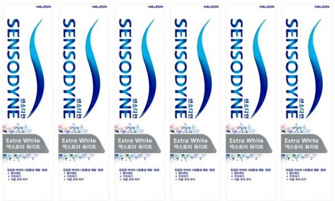 센소다인 엑스트라 화이트 치약 120g x 6개 화이트닝 민감성