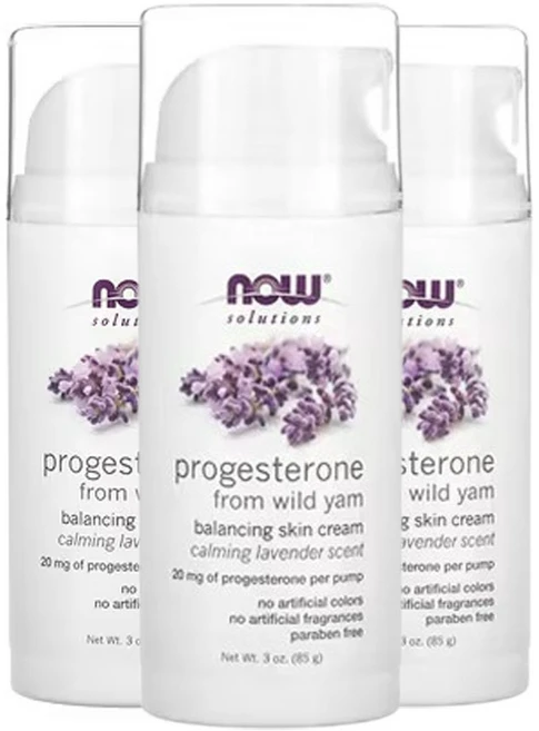 나우푸드 Solutions 야생 얌에서 추출한 프로게스테론 밸런싱 스킨 크림 카밍 라벤더 3oz, 3개, 85g - 쿠팡