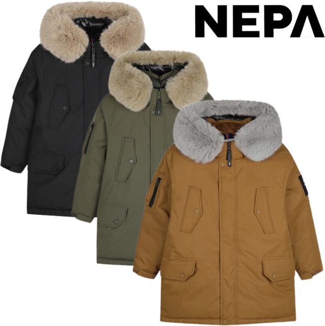 [백화점발송] 네파키즈 구스다운 하프 패딩 자켓 보온 발열 방풍 거위 털 퍼 후드 아동 주니어 겨울 점퍼 파카 잠바