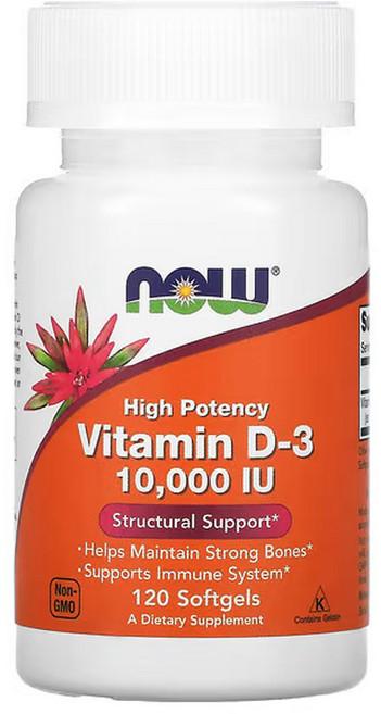 나우푸드 고효능 비타민 D-3 10 000 IU 120 소프트젤, 120정, 1개