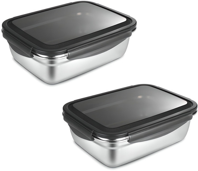 까사베니 연마제 없는 스테인레스 김치통, 1.8L, 2개