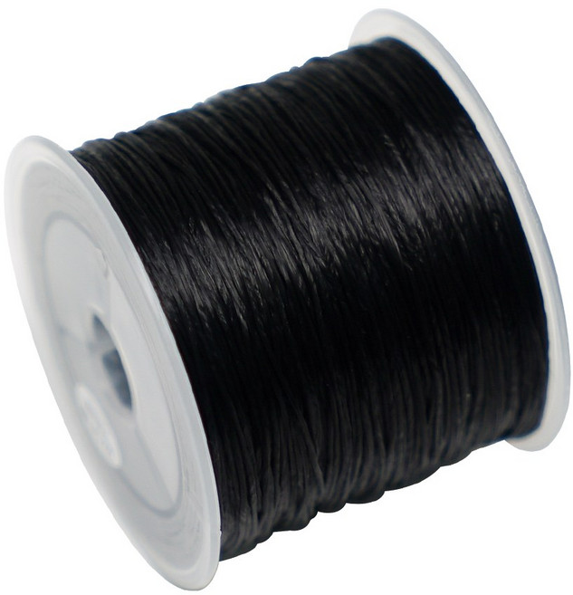 디어플레이스 0.8mm 플랫 팔찌 탄성줄 100m 탄성끈 비즈공예, 1개, 27.블랙