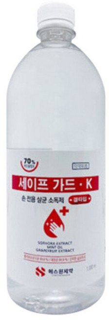 세이프가드 케이 손소독제 겔에탄올70 1000ml 리필용, 1개, 1L