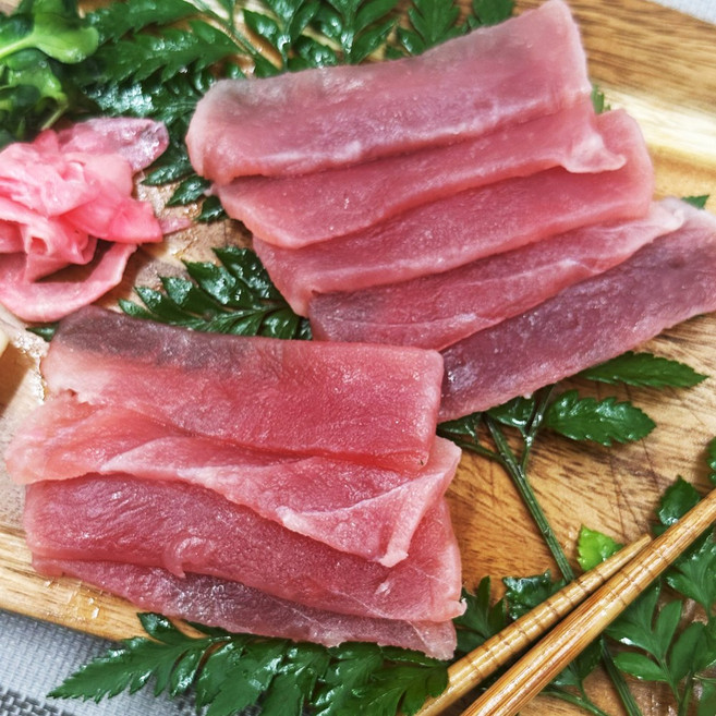 냉동 참치회 눈다랑어 속살 슬라이스, 2개, 120g