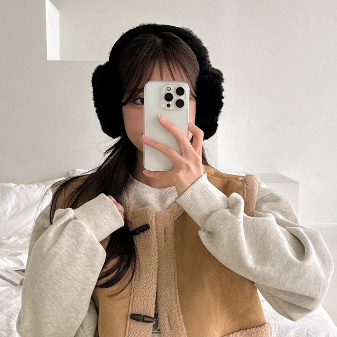 블루씨티 접이식 퍼라인 겨울 방한 이어머프 귀도리 귀마개