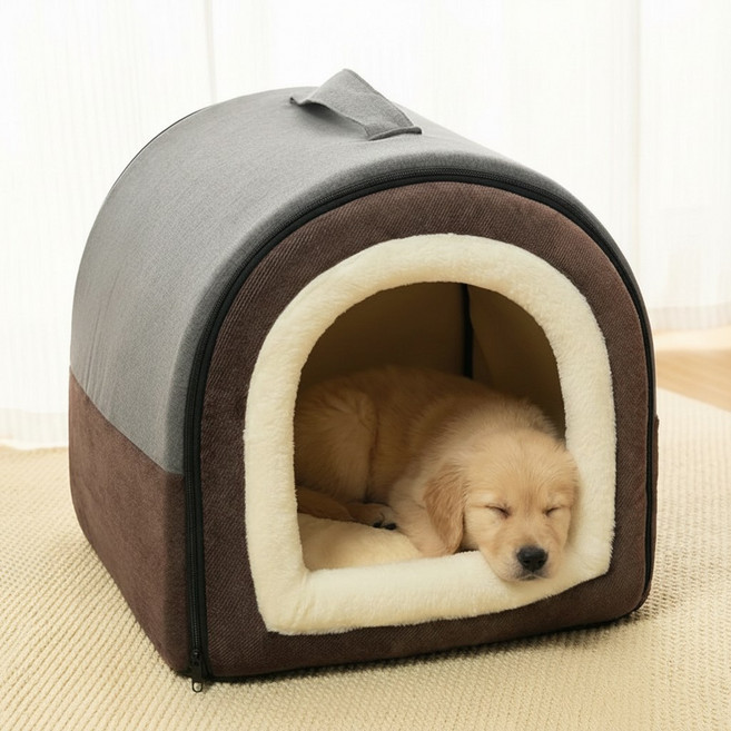 캣박스 고양이 강아지 반려동물 침대 숨숨집 침대 쿠션 하우스, 그레이, 1개