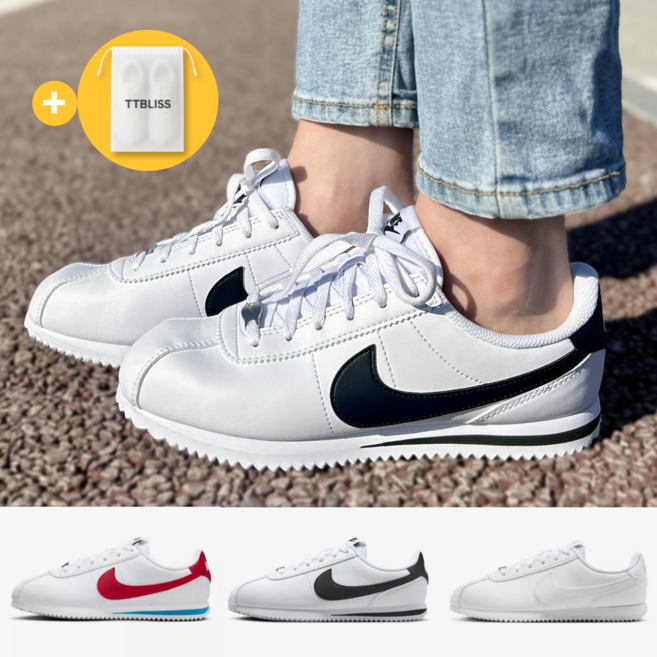 나이키 코르테즈 화이트 블랙 레드 스니커즈 여성 운동화 러닝화 패션 데일리 TTBLISS 슈즈케이스 증정 NCWR7