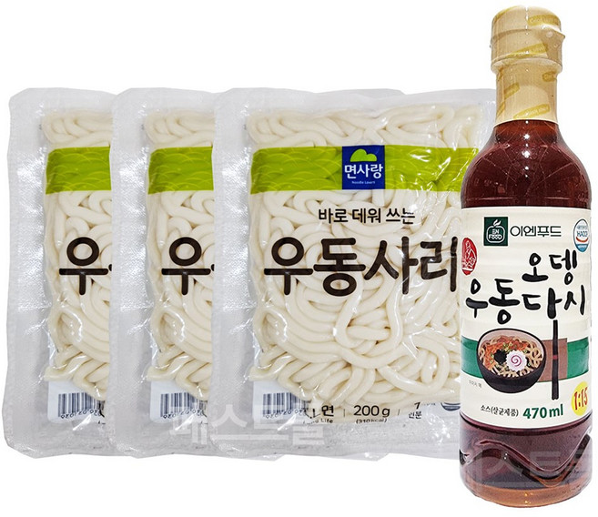 이거다 면사랑 우동사리 + 이엔 오뎅우동다시 세트, 1세트, 1.07kg