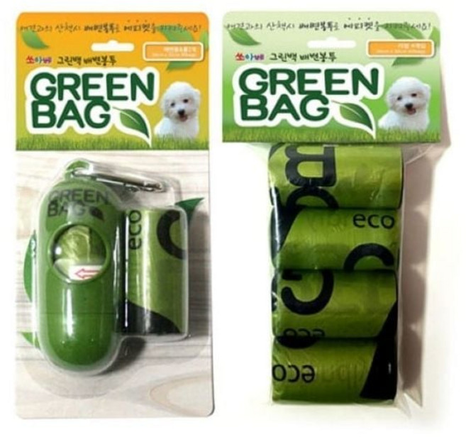 강아지 풉백 파우치 산책 배변 봉투 케이스 리필 세트, 1개