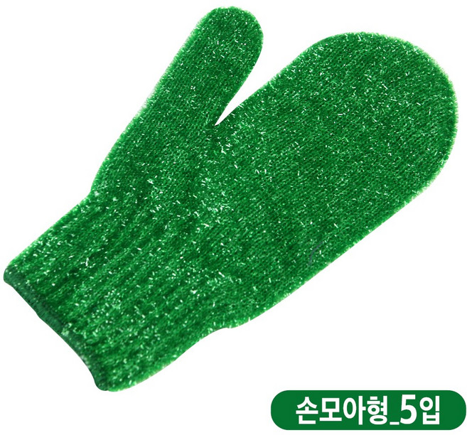 세척장갑수세미 손가락형 5입, 1세트, 5개