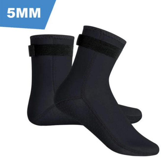 남녀공용 네오프렌 다이빙 양말 잠수복 서핑 신발 보온 빠른 건조 미끄럼 방지 수영 부츠 아쿠아 신, S(38-39), 01 5MM black_02 S(38-39)