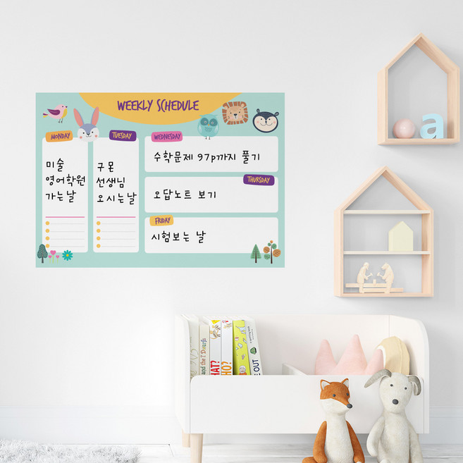 네임코코 무점착 메모시트 총집합. 스케줄 플래너 냉장고 메모보드 탈부착형 메모스티커 주간 월간플랜 A3사이즈 일반사이즈, 옵션(11)-주간플랜(컬러)2